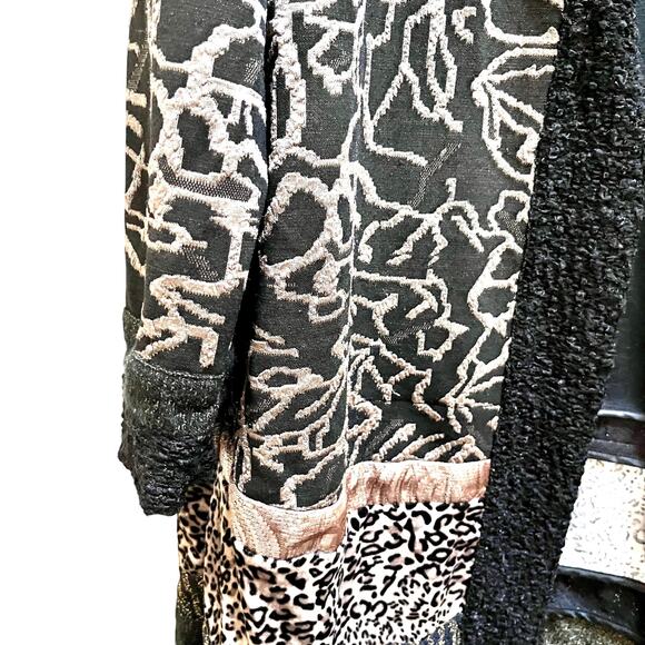 Chicos Patchwork Jacquard Duster Long Cardigan Coatigan size 3 - Picture 3 of 10